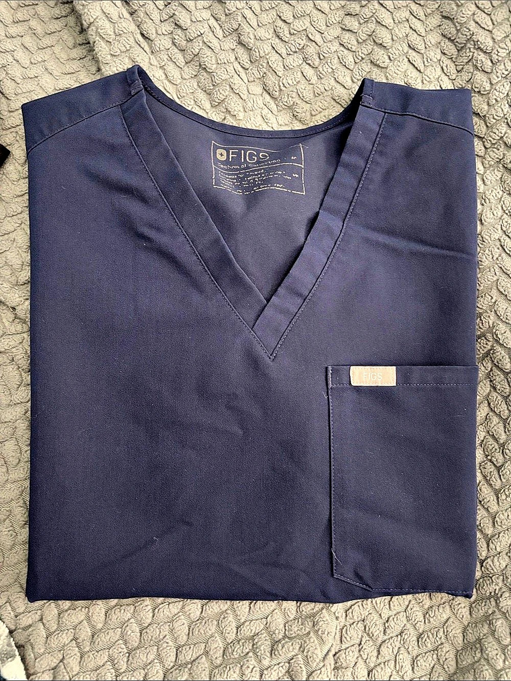 Women’s FIGS Catarina Three-Pocket Scrub Top Navy blue color